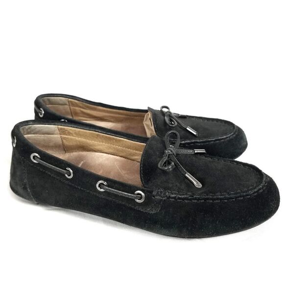 Vionic Virginia Black Suede Leather Moccasin Comfort Loafer Flats Size 8 - Picture 1 of 7